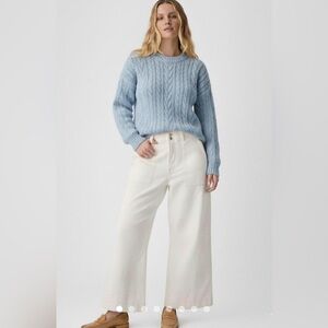 Gap Women's Cream Leg Utility Wide-Leg Jeans * Size 14/32R * NWT